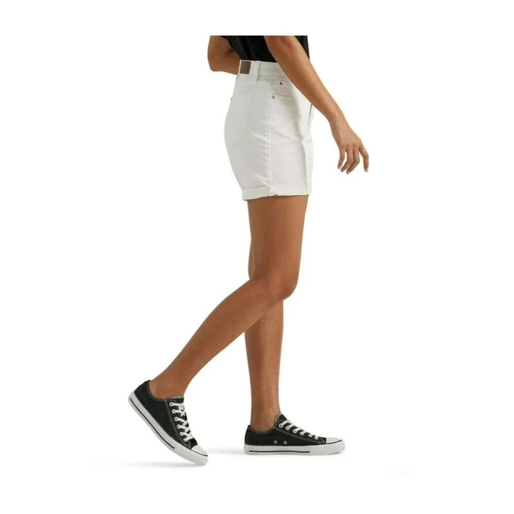 Lee Women’s White Mid Rise Cuffed Shorts – Plus Size 20M – Waist 40" - Picture 5 of 7